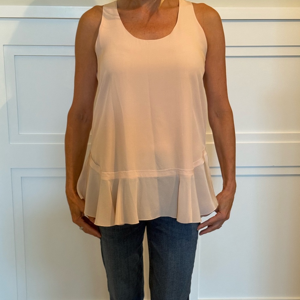 Chloe Soft Pink Sleeveless Ruffle Top